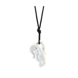 Anhänger "Sternzeichen" Steinbock, Weiß, Biskuit, 3,8 x 3 cm