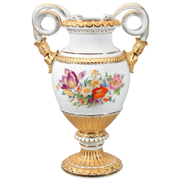 Schlangenhenkelvase "Blumenbukett", H 49 cm