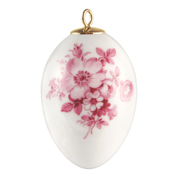 Osterei, Vintage Blumenbukett, Heckenrose, purpur, H 5 cm