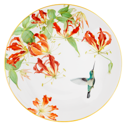 Schale "Gloriosa mit Kolibri", Lim. 15, L 34 cm