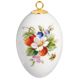 Osterei, Vintage Fruchtmalerei, Erdbeere, H 5 cm