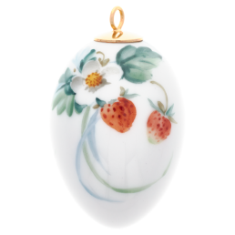 Osterei, Waldflora mit Insekten, Erdbeere, H 5 cm