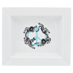 Dish medium, "Peace", turquoise, 16 x 13,5 cm