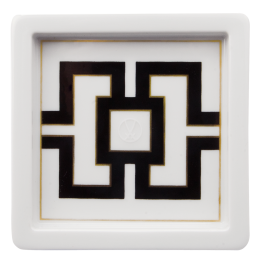 Dish, Shape "MEISSEN® Cosmopolitan", Royal Palace, black with golden contour, white rim, 9 x 9 cm