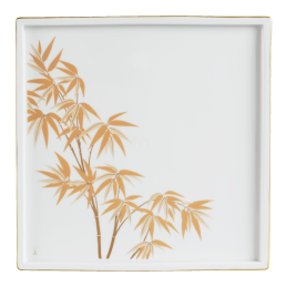 Platter, Shape "MEISSEN® Cosmopolitan", "Golden Bamboo", 25 x 25 cm