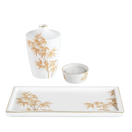Home deco set 2, 3-pcs, Shape "MEISSEN® Cosmopolitan", "Golden Bamboo"