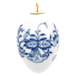 Osterei, Zwiebelmuster, kobaltblau, weißer Rand, H 5 cm