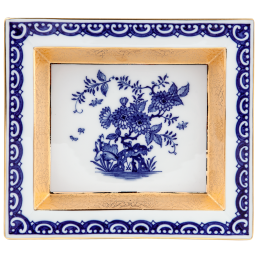 Vide-poches-Schale "Blaue indische Blumenmalerei", 21 x 18,5 cm