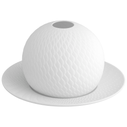 Table light, Wellenspiel, Shape "Waves Relief", bisque white, H 8,5 cm