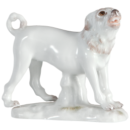 Hund Spitz ohne Schellen, Bunt staffiert, H 4,5 cm