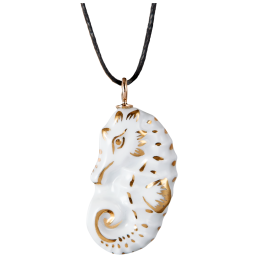 Anhänger "Gold" Halbrelief Seepferd, 3,5 x 1,8 cm