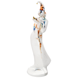 Goldenes Vögelchen, Bunt und gold staffiert, H 42 cm