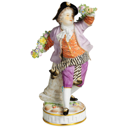 Gärtner Knabe mit Blumengirlande