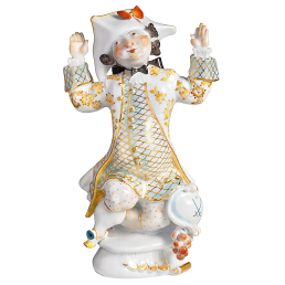 Zwerg (von Zwergin 73525), Bunt und gold staffiert, Limitierte Meisterwerke, H 19 cm