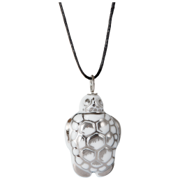 Anhänger "Platin" Halbrelief Schildkröte, 3,6 x 2 cm