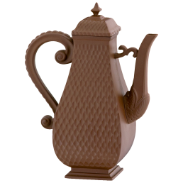 Kanne, Böttgersteinzeug, graviert, H 16 cm