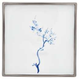 Platte, Form "MEISSEN® Cosmopolitan", Blue Orchid Platinum, 21 x 21 cm