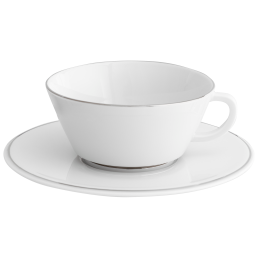 Tea cup & saucer, Shape "Vitruv", Platinum, V 0,2 l