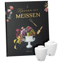 Kochbuch-Set, 3-tlg., Kochbuch, "Kochen mit Meissen", Salz- & Pfefferstreuer, MEISSEN® Cosmopolitan