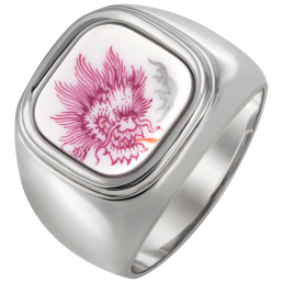 Ring Ming-Drache Purpur, 925 Sterlingsilber, mit Gravur: Ag925 / MEISSEN / 1710