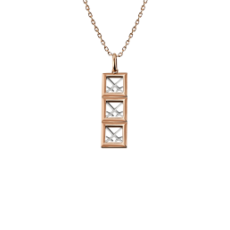 Collier Swords Insignum, 750 Roségold, zweifarbig, Kettenlänge 45 cm, Zwischenöse bei 42 cm und 40 cm