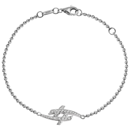 Bracelet Swords Pavé, 750 white gold, 30 brilliants approx. 0,38 ct, TW, VSI, full cut good, length of chain 19 cm, variable eyele