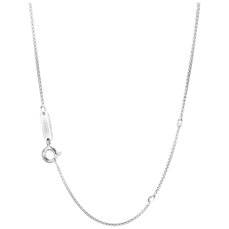 Collierkette 925/rhodiniert, Venezia halbrund, Ø 1,2 mm, Länge 50 cm, Zwischenöse bei 45 cm und bei 42 cm, mit MEISSEN-Logotag