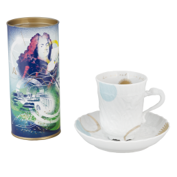 Trinkschokoladen-Set, 2-tlg., ADORATIO Schokoladenkunst Trinkschokolade 250g, Tasse Form "Schwanendessin", V 0,14 l